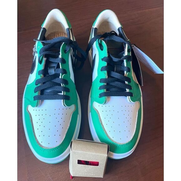 WMS 12 - Men 10.5 Nike Air Jordan 1 Elevate Low ‘Lucky Green’ DQ8394-301 NWOB M - Picture 1 of 13